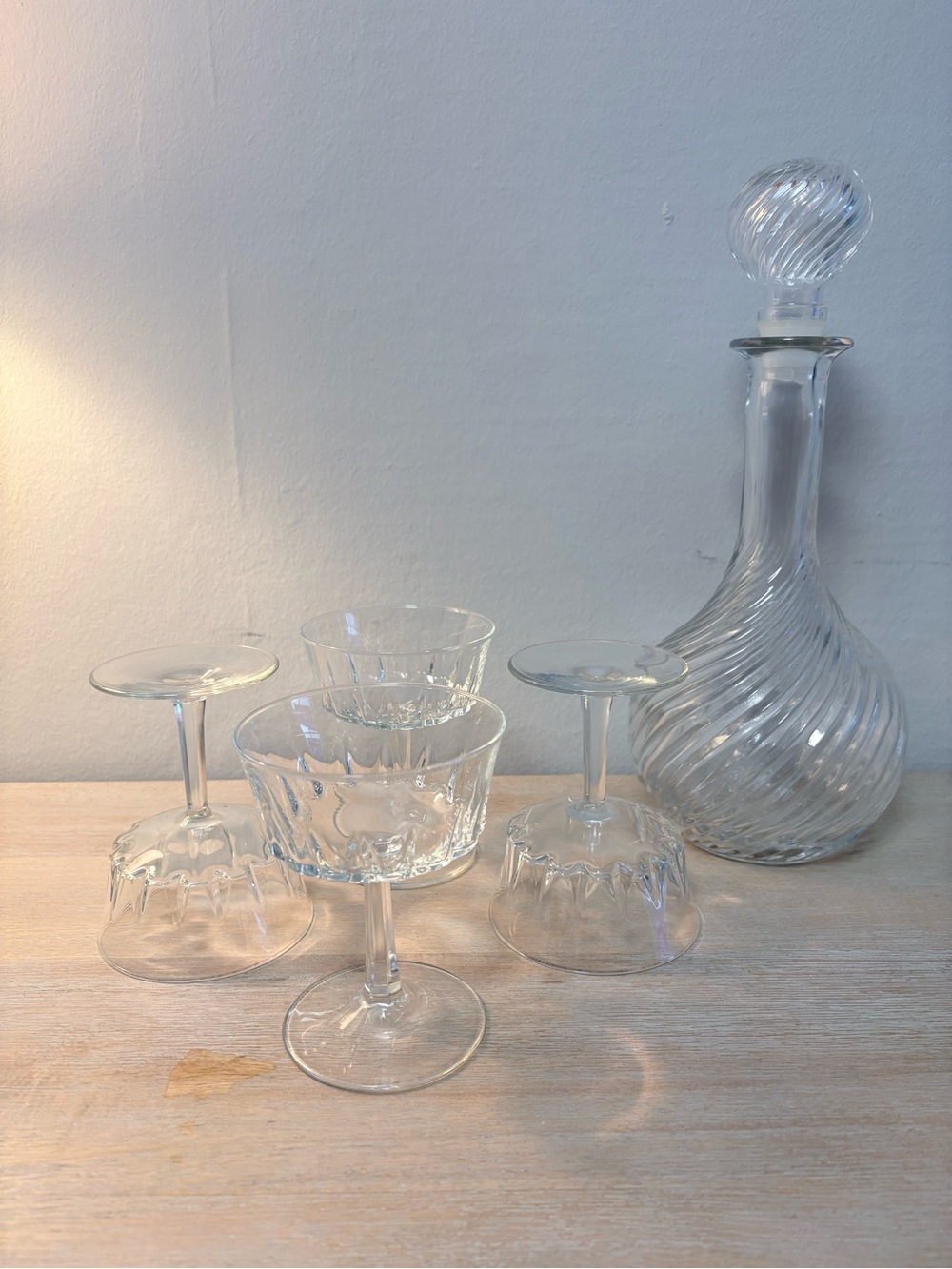 Set of 4 Cristal d’Arques – Durand “Regency” Cut Crystal Champagne/Tall Sherbet
